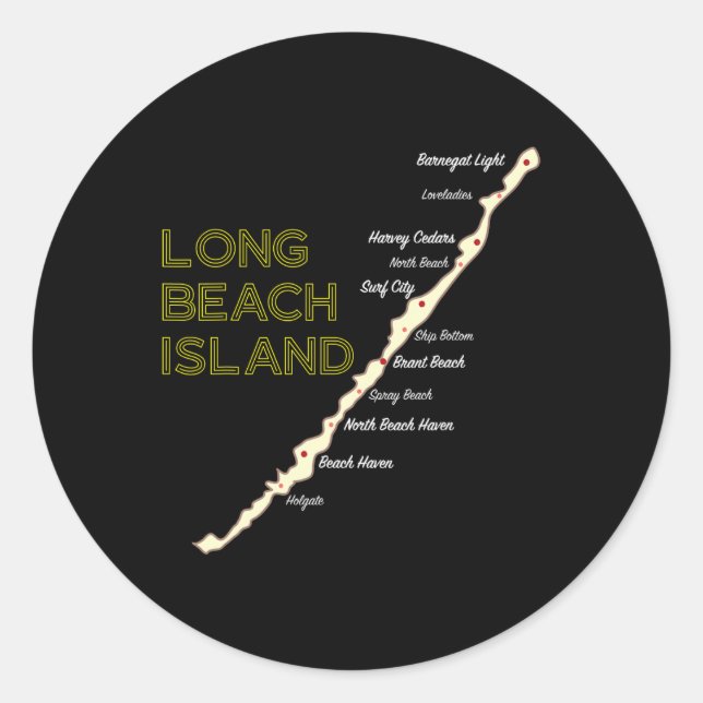 Lbi Nj Long Beach Island New Jersey Nj Beach House Classic Round Sticker (Front)