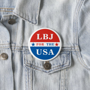 LBJ for the USA Lyndon B. Johnson 7.5 Cm Round Badge