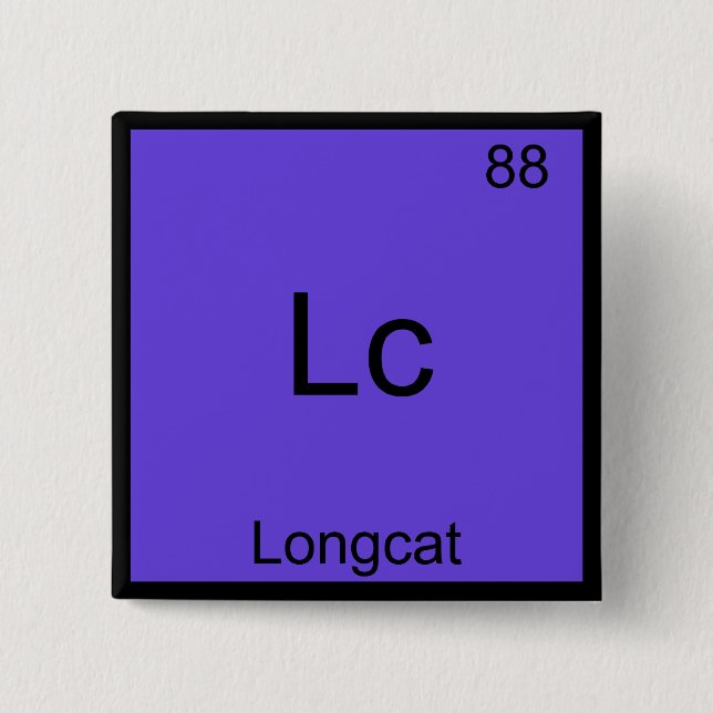 Lc - Longcat Funny Chemistry Symbol Meme T-Shirt 15 Cm Square Badge (Front)