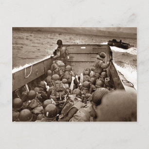 LCI and Soldiers Omaha Beachhead Postcard