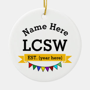 LCSW Gift Licensed Clinical Social Worker Ceramic Tree Decoration