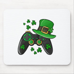 Lcuky charm shamrock video game console happy PAtr Mouse Mat