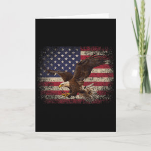 Ld Eagle 4th Of July Christmas Gift American Flag Card