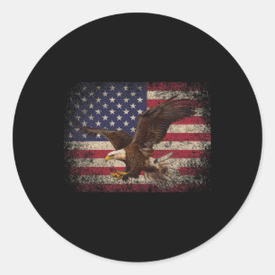 Ld Eagle 4th Of July Christmas Gift American Flag Classic Round Sticker