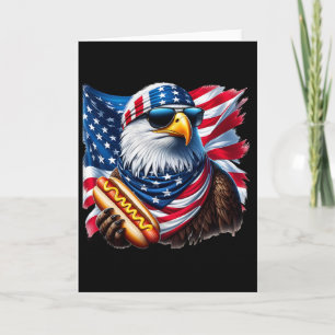 Ld Eagle Hotdog Funny American Patriotic 4th Of Ju Card