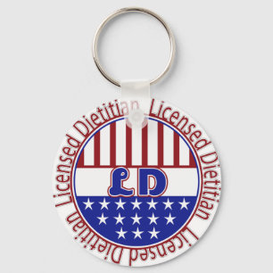 LD  Licensed Dietician PATRIOTIC Key Ring