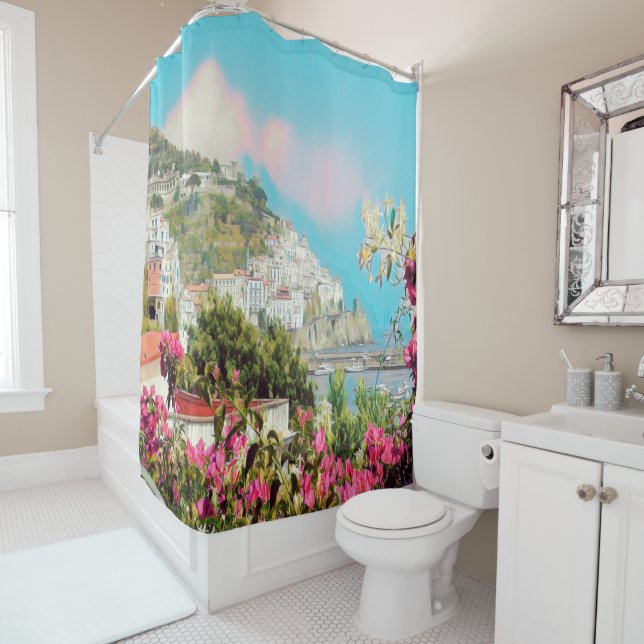 ldp AMALFI - panorama - Amalfi coast - Shower Curtain (In Situ)