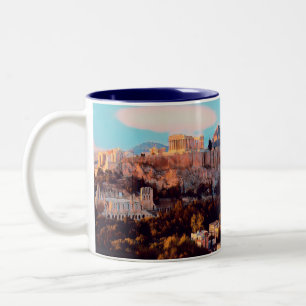 ldp Athens - Acropolis - panorama - Two-Tone Coffee Mug