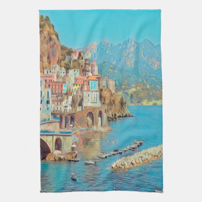 ldp ATRANI.- Amalfi Coast - Tea Towel (Vertical)