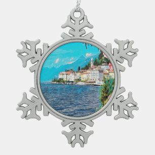 ldp BELLAGIO - Lake Como - Snowflake Pewter Christmas Ornament