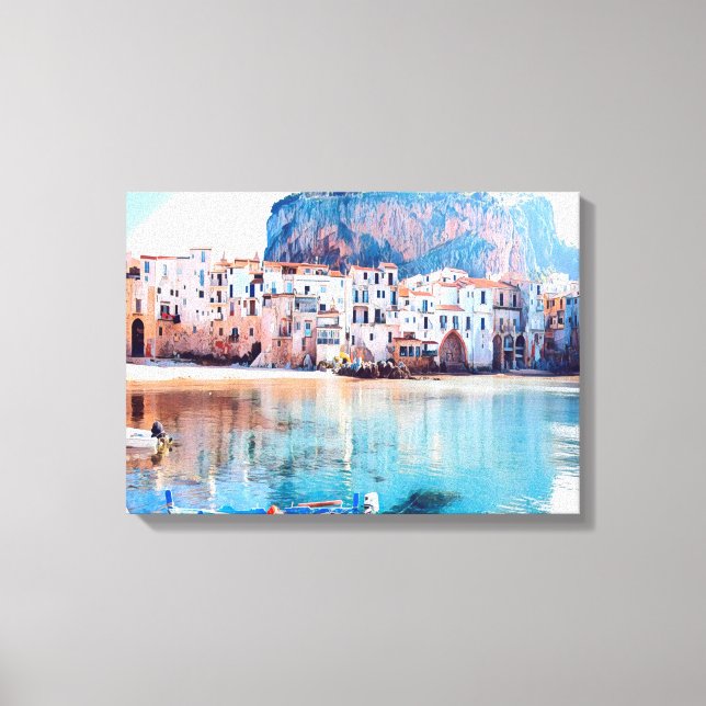 ldp CEFALÙ - Sicily - beach - panorama Canvas Print (Front)
