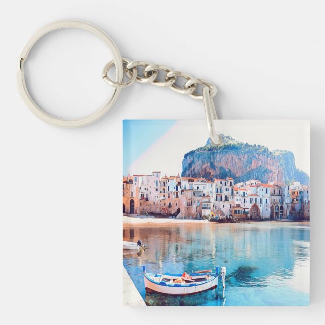 ldp CEFALÙ - Sicily - beach - panorama Key Ring (Front)
