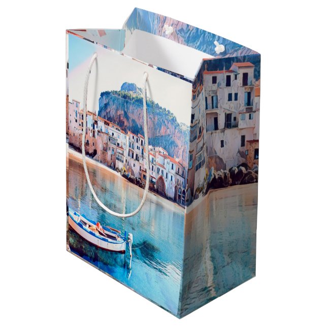 ldp CEFALÙ - Sicily - beach - panorama Medium Gift Bag (Back Angled)