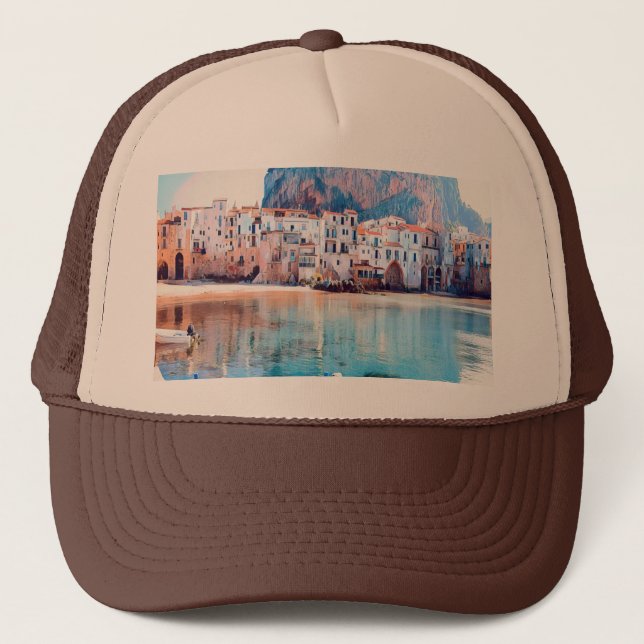 ldp CEFALÙ - Sicily - beach - panorama Trucker Hat (Front)