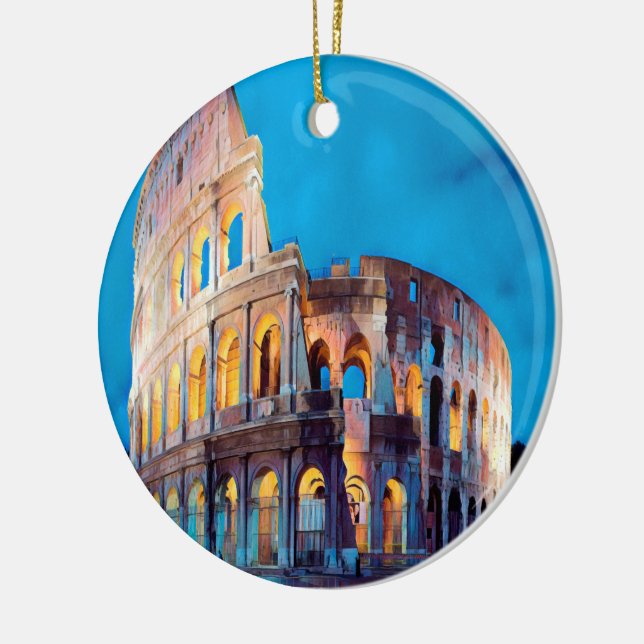 ldp COLOSSEUM Rome - by nigth - Ceramic Tree Decoration (Left)