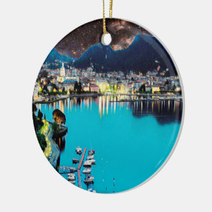 ldp COMO - Lake - Panorama Ceramic Tree Decoration