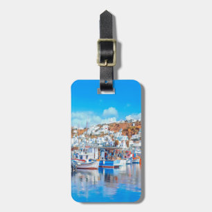ldp MYKONOS - fishing boats - harbour - panorama Luggage Tag