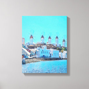 ldp MYKONOS - view from the sea of the windmills - Canvas Print
