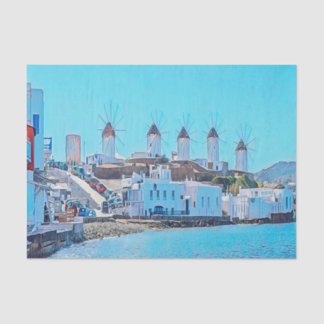ldp MYKONOS - view from the sea of the windmills - Tissue Paper (Front)