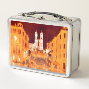 ldp PIAZZA DI SPAGNA by nigth Rome Metal Lunch Box