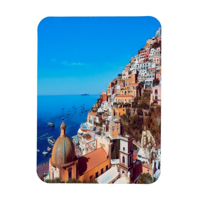 ldp POSITANO - Amalfi Coast - Panorama Magnet (Vertical)