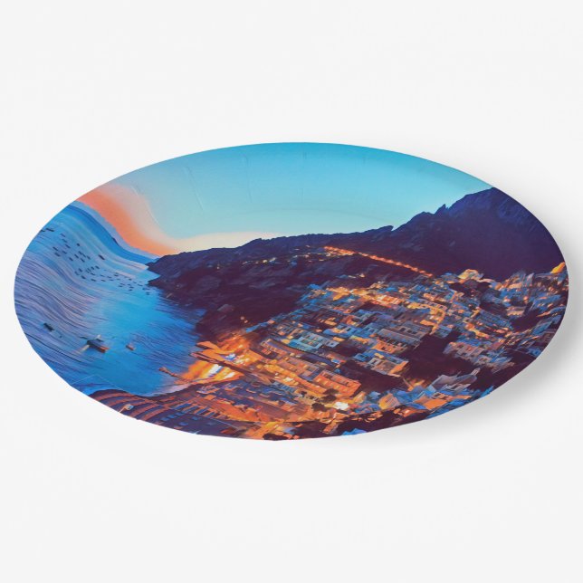 ldp POSITANO Amalfi Coast - sunset taken by Hotel Paper Plate (Angled)