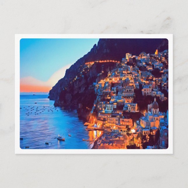 ldp POSITANO Amalfi Coast - sunset taken by Hotel Postcard (Front)