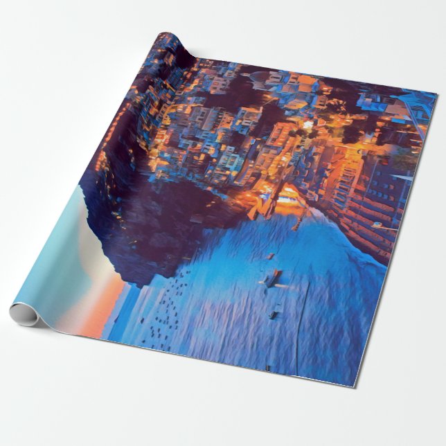 ldp POSITANO Amalfi Coast - sunset taken by Hotel Wrapping Paper (Unrolled)