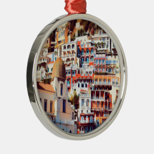 ldp POSITANO - town - church Santa Maria Assunta - Metal Tree Decoration