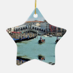 ldp RIALTO BRIDGE - Venice - Canal Grande Ceramic Tree Decoration