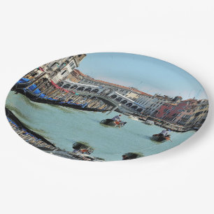 ldp RIALTO BRIDGE - Venice - Canal Grande Paper Plate