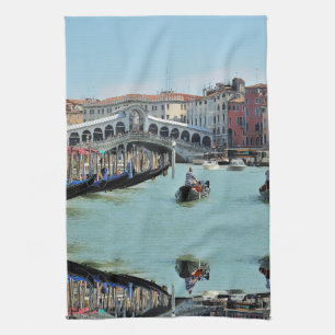 ldp RIALTO BRIDGE - Venice - Canal Grande Tea Towel