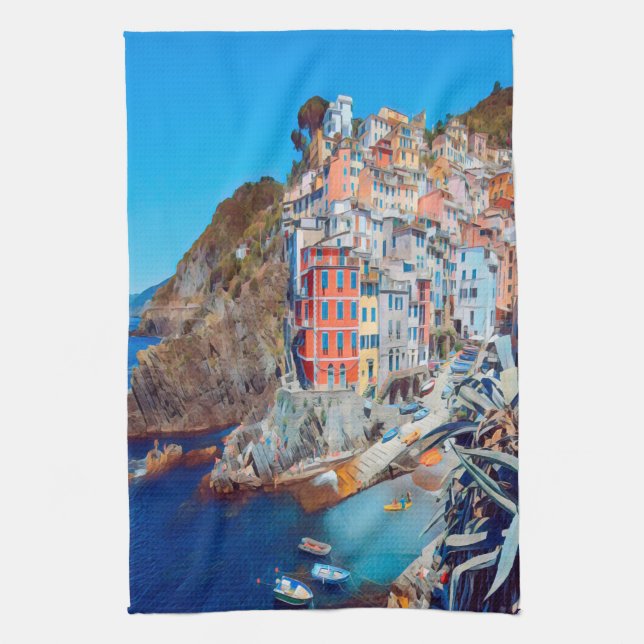 ldp RIOMAGGIORE - Cinque Terre - Tea Towel (Vertical)