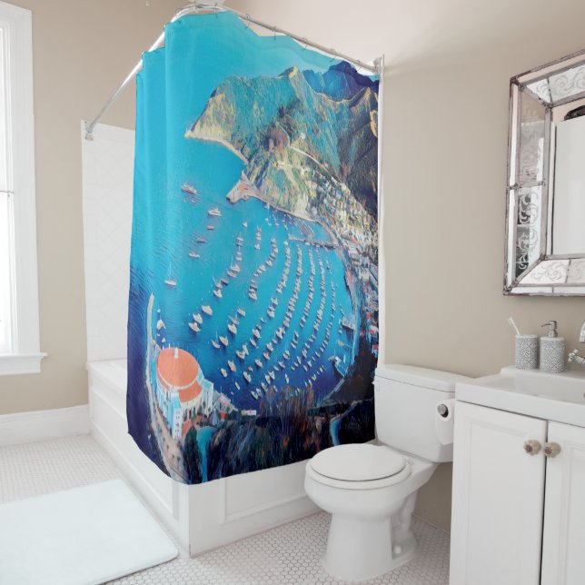 ldp SANTA CATALINA Island - California - harbor Shower Curtain (In Situ)