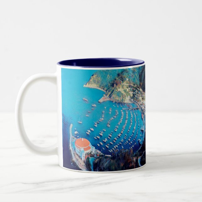 ldp SANTA CATALINA Island - California - harbour Two-Tone Coffee Mug (Left)