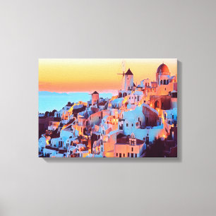 ldp SANTORINI - panorama - by nigth - Canvas Print