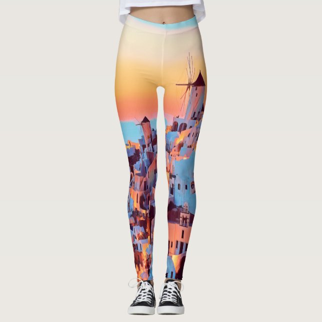 ldp SANTORINI - panorama - by nigth - Leggings (Front)