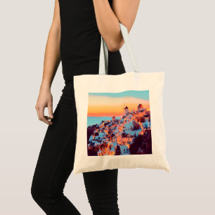 ldp SANTORINI - panorama - by nigth - Tote Bag