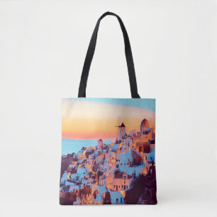 ldp SANTORINI - panorama - by nigth - Tote Bag