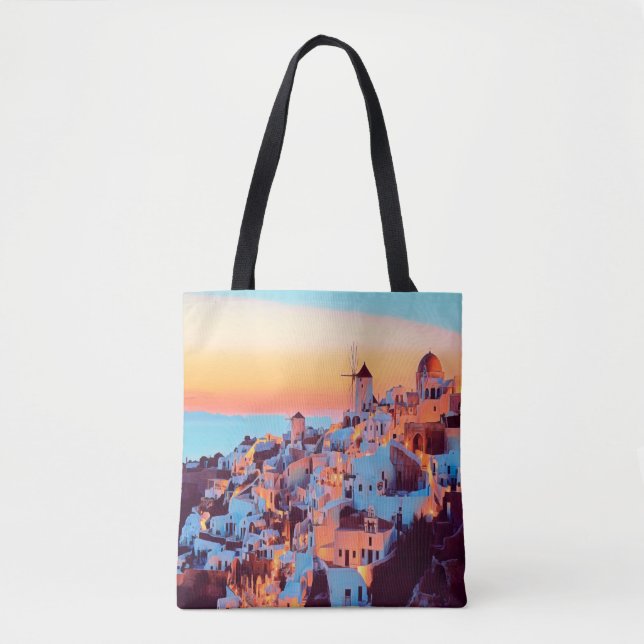 ldp SANTORINI - panorama - by nigth - Tote Bag (Front)