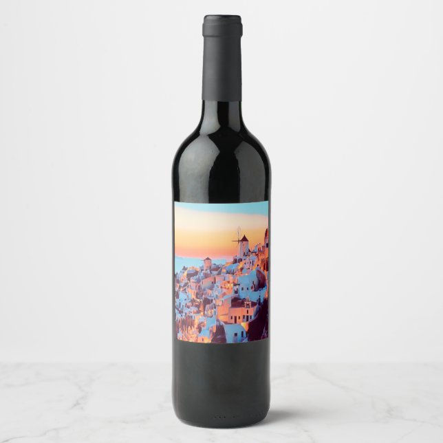 ldp SANTORINI - panorama - by nigth - Wine Label (Front)
