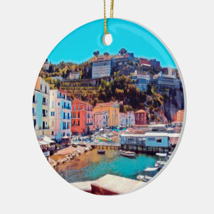 ldp SORRENTO - panorama - beach - Ceramic Tree Decoration