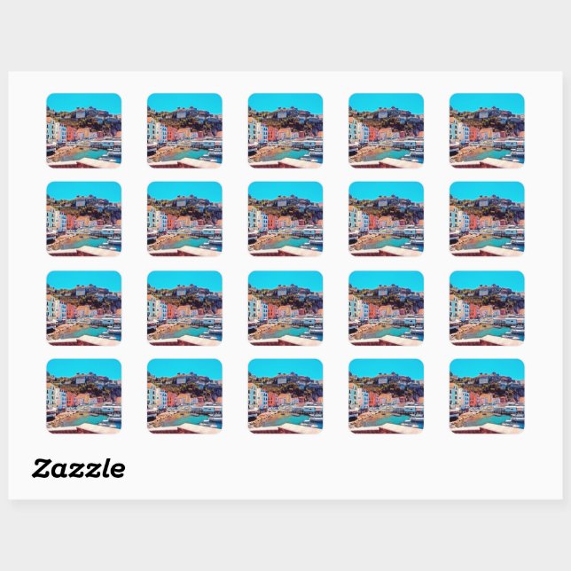 ldp SORRENTO - panorama - beach - Square Sticker (Sheet)