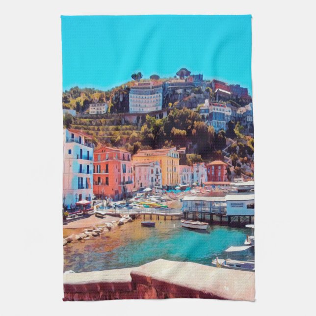 ldp SORRENTO - panorama - beach - Tea Towel (Vertical)