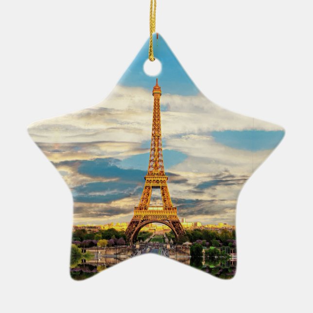 ldp TOUR EIFFEL - Paris - view - Ceramic Tree Decoration (Front)