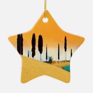 ldp TUSCANY - Tuscan countryside with trees - Ceramic Tree Decoration