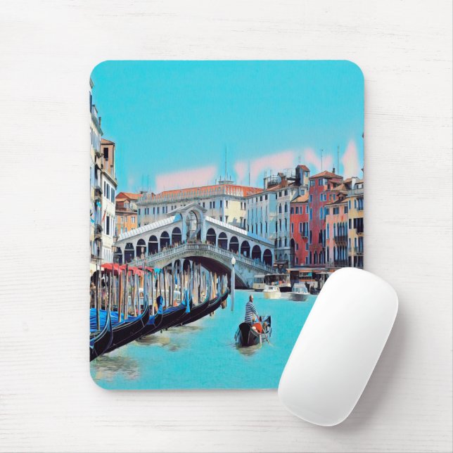 ldp VENICE - gondolas - rialto - Mouse Mat (With Mouse)