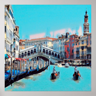 ldp VENICE - gondolas - rialto - Poster