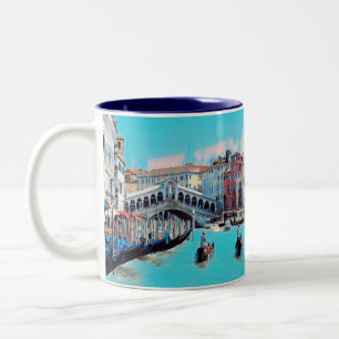 ldp VENICE - gondolas - rialto - Two-Tone Coffee Mug