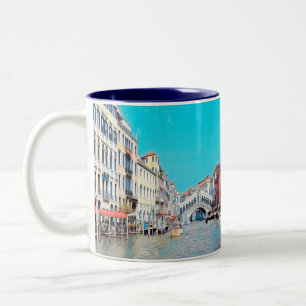 ldp VENICE - Grand Canal - Rialto beach - Two-Tone Coffee Mug